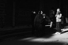 Kathmandu, Thamel, shrouded in a dark atmosphere. April 30, 2015. JP/ Ayomi Amindoni