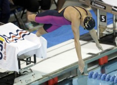 In this Thursday, June 30, 2016, Jessica Long starts her heat in the women's 400-meter free event during the U.S. Paralympics Team Trials in Charlotte, N.C. AP Photo/Chuck Burton