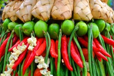 Raw vegetables are decoratively arranged. JP/Ganug Nugroho Adi