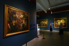 Over 20 paintings from the State Palace's collection are on display for public viewing. The Jakarta Post/Wienda Parwitasari
