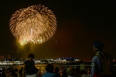 A fireworks display themed “Hope” hypnotizes visitors as it lights up the sky above Yokohama Port. JP/Tarko Sudiarno