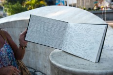 A book provided by the Isana Dewata foundation for those who want to write their hopes and prayers for the victims of the Bali blasts on Oct. 12. JP/ Anggara Mahendra