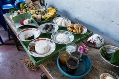 Villagers prepare offerings for the ancestors as part of the Suro ritual in Tutup Ngisor village in Central Java. JP/Tarko Sudiarno