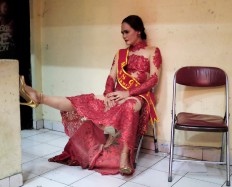 End in sight: Miss Waria 2015 collects her thoughts before it is time to hand over her crown to her successor. JP/ Jerry Adiguna