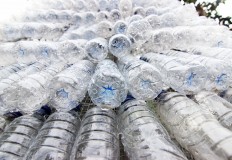 Reused waste: The Christmas committee at the Pasundan Christian Church needed 5,000 to 6, 000 bottles to build the Christmas tree. JP/ Donny Fernando