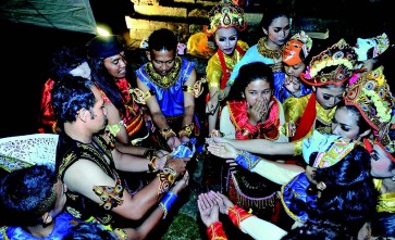 Mask dance at Kidal Temple