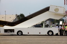 An electric escalator will be used by King Salman at Halim Perdanakusuma Airport, Jakarta, on Wednesday. JP/Dhoni Setiawan