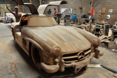 A replica of a Mercedes-Benz 300 SL gull-wing takes center stage in the Tetap Jaya Art workshop in Mojosongo village, Boyolali regency, Central Java. JP/Magnus Hendratmo