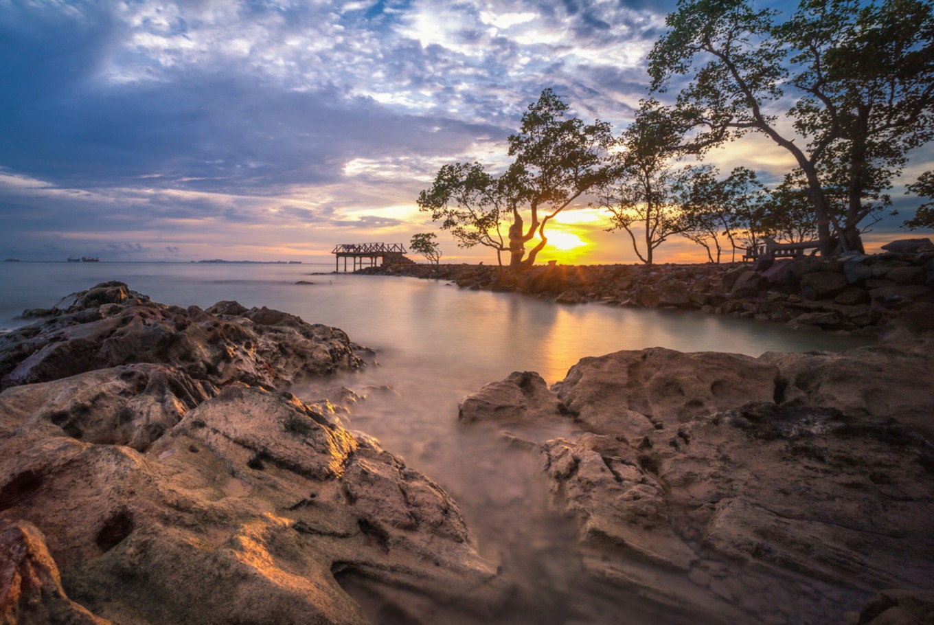 Sunset at Mirota Beach, Batam.