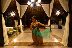 Young talent: Dinda, another Rantaya dancer, poses for a photo after the show. JP/ Wienda Parwitasari