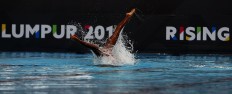 Hold your breath: Synchronized Swimmers compete during the 29th SEA Games 2017 Womens' free routine synchronized swimming competition at MITEC, Kuala Lumpur. As of Monday, Indonesia's aquatic squad had won four gold medals, 12 silvers and 14 Bronze medals. JP/Seto Wardhana