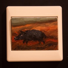 Raja Celeng (King of the Boars), a light switch 
painted by renowned Indonesian painter Joko Pekik. JP/Tarko Sudiarno