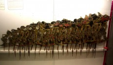 A set of Wayang Gedog (Gedog puppets), presumably created in the 1940s, on display. JP/Maksum Nur Fauzan
