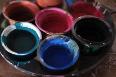 Watercolor paint is used to decorate the sculptures. JP/Magnus Hendratmo