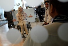 Disabled people join an interview session at HRD consultant company PersolKelly in Jakarta on Tuesday, February 27. Few companies employ disabled people despite government regulations requiring a quota of 1 and 2 percent representation in public and state-owned companies, respectively. JP/Jerry Adiguna