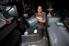 Sugeng opened his TV repair workshop in 1999. JP/Boy T. Harjanto