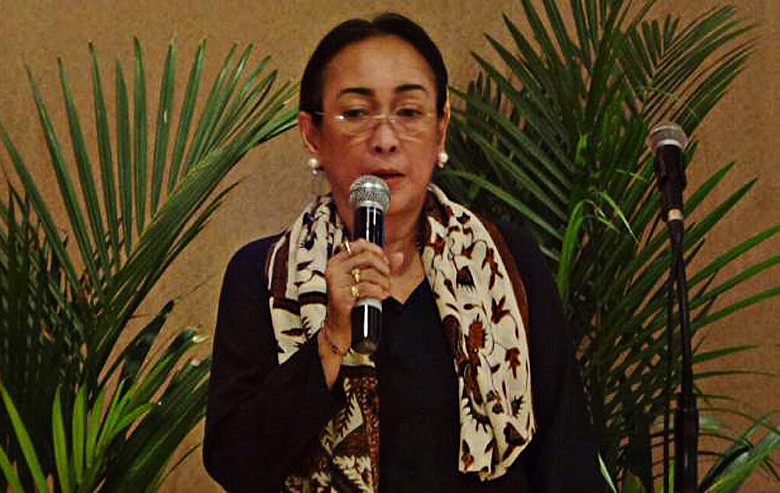 Sukmawati Soekarnoputri, daughter of Indonesia's first president Sukarno, attends a discussion at the National Museum in Central Jakarta on Dec. 29, 2016.