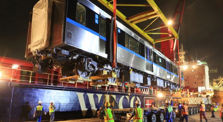 MRT trains arrive at Tanjung Priok Port