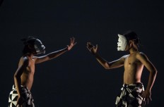 Two dancers perform a part of the Bali Jawi repertoire. JP/Tarko Sudiarno