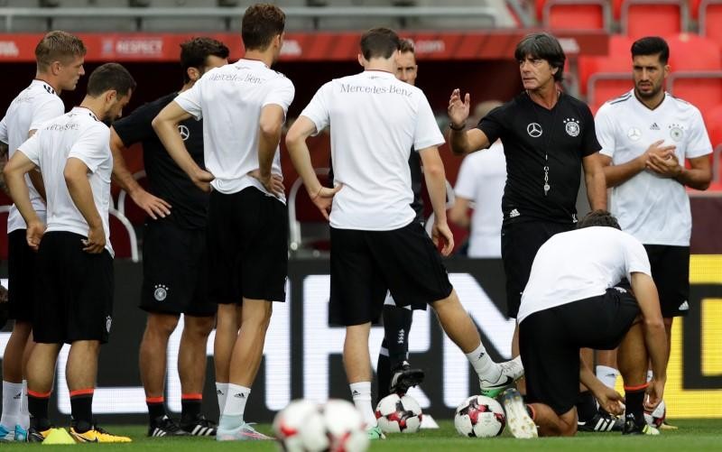 Germany's national team coach Joachim Loew during training for the 2018 World Cup qualifications in Prague, Aug. 31, 2017.