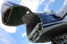 Wide open: The new 747-8F is the most fuel efficient cargo plane and has a large capacity. JP/ R. Berto Wedhatama