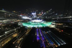 Lights shower Bung Karno Stadium during the 2018 Asian Games opening ceremony. JP/Seto Wardhana