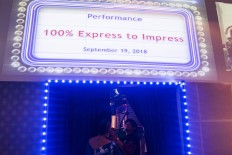 Musician Adoy enters the venue for the Express to Impress performance in @america. JP/Rosa Panggabean
