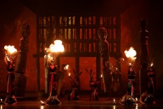 The show features fire effects. JP/Wienda Parwitasari