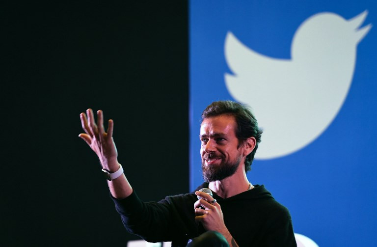 Twitter CEO and co-founder Jack Dorsey gestures while interacting with students at the Indian Institute of Technology (IIT) in New Delhi on Nov. 12, 2018. Dorsey said Tuesday he was committing $1 billion of his personal fortune to coronavirus relief through his philanthropic fund.
