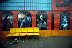 Spooky: Chairs lay empty during the day as the Sekaten fair waits for opening at dusk. JP/Boy T Harjanto