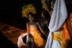 Dancers perform the sacred dance. JP/Agung Parameswara