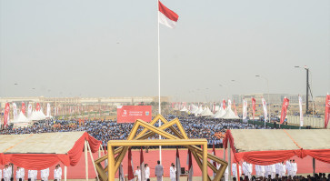 City officials celebrate Independence Day on man-made islet