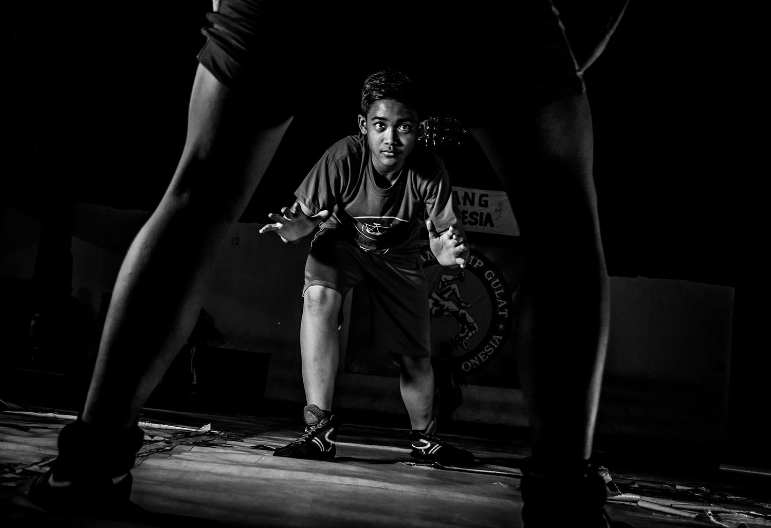 Young wrestlers learn discipline in Malang