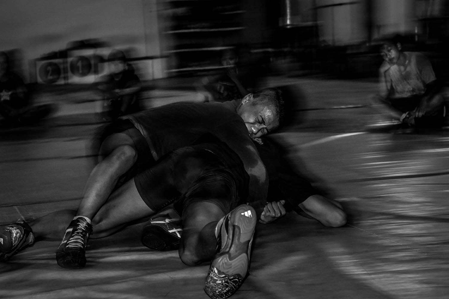 Several young athletes learn how to break free during wrestling. JP/Aman Rochman