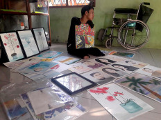 Coming soon: Yoga shows his painting collection, which he plans to exhibit this year. JP/Nurni Sulaiman