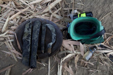 Battles of old: Ancient iron weapons form part of a treasure hunter’s haul. JP/ Sigit Pamungkas