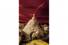 Sesajen, an offering comprising of rice, fruits and coffee, is mandatory in a wayang kulit performance. JP/Irene Barlian