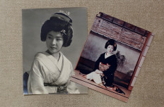 Old photographs of Ikuko that were taken after she moved to Tokyo in 1964, are seen at Ikuko's home in Tokyo, Japan, July 11, 2020. Reuters/Kim Kyung Hoon/Handout via Reuters 