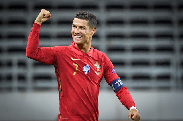 UEFA Nations League - League A - Group 3 - Sweden v Portugal - Friends Arena, Stockholm, Sweden September 8, 2020 Portugal's Cristiano Ronaldo celebrates after scoring.